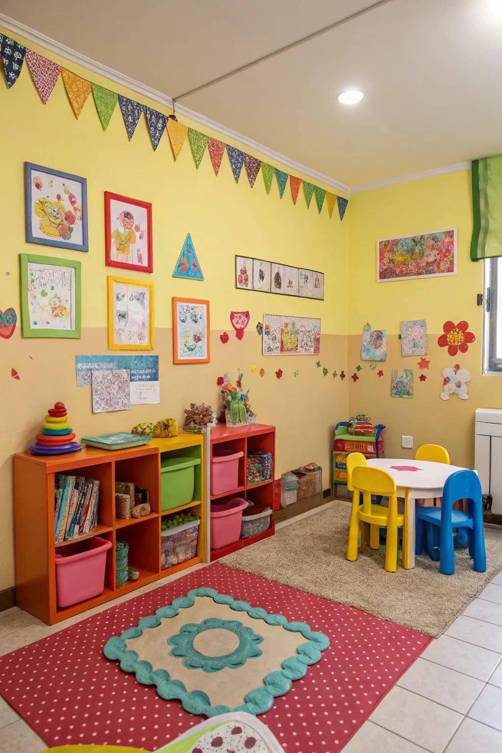 Bright colors create an inviting and stimulating after school environment.