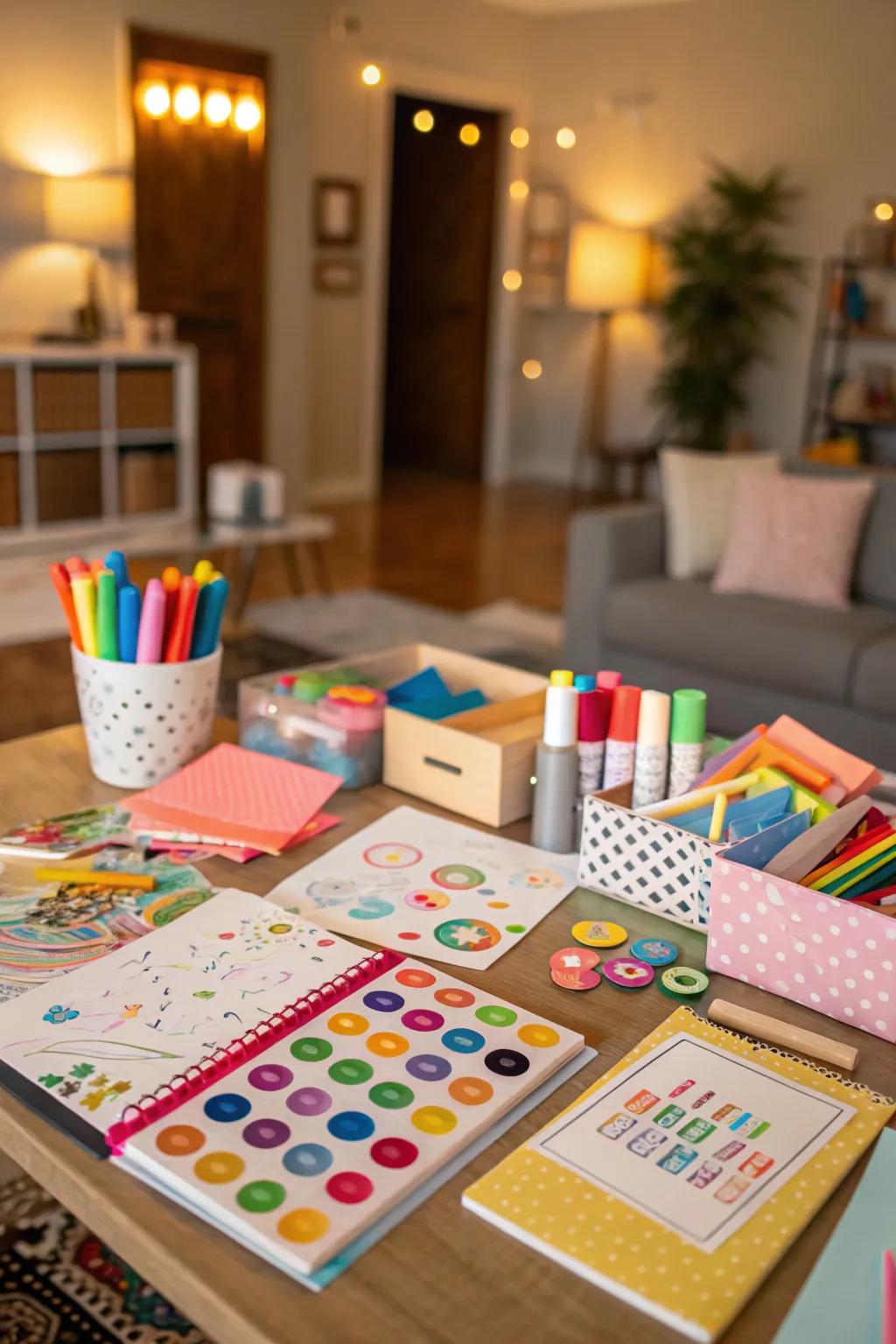 A vibrant DIY craft station ready for creative minds.