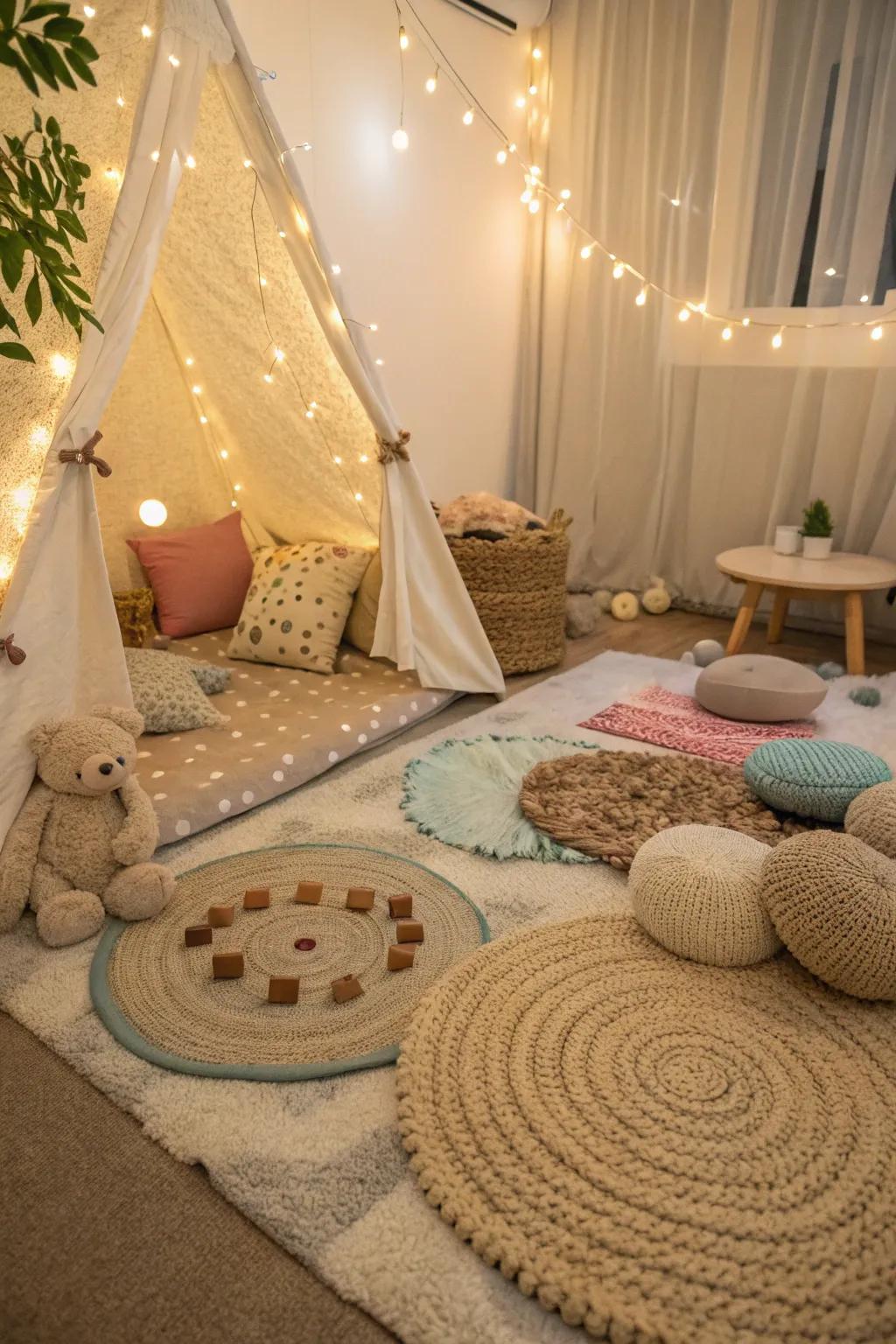 Sensory play areas provide a comforting and stimulating environment.