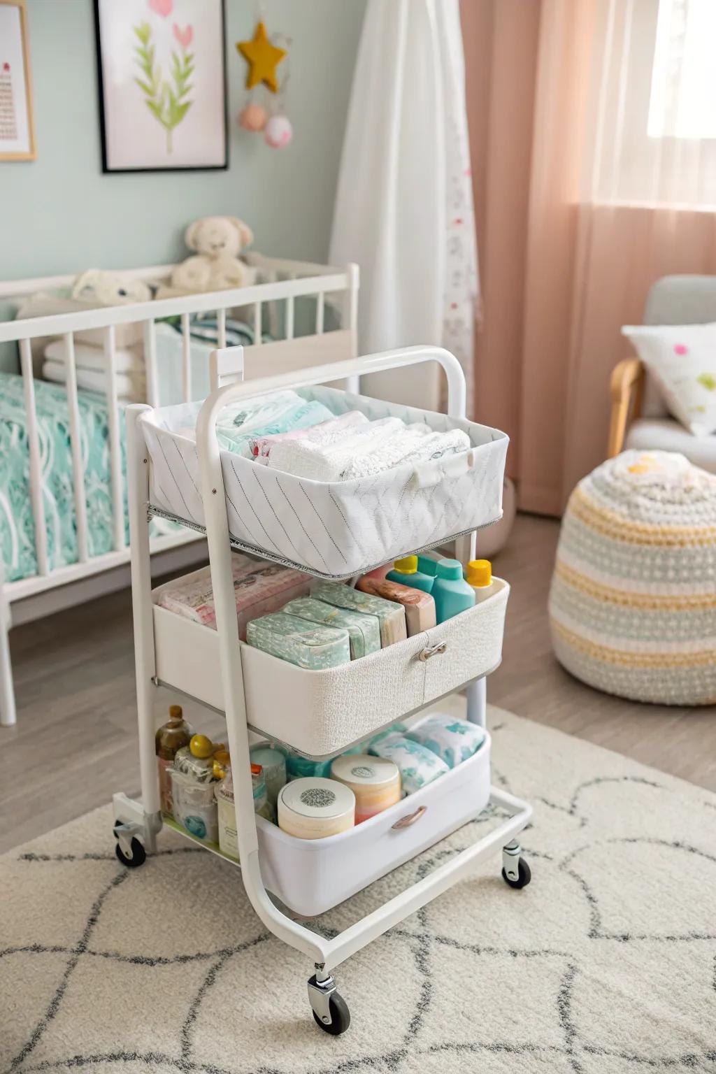 Rolling carts provide convenient, portable storage solutions.