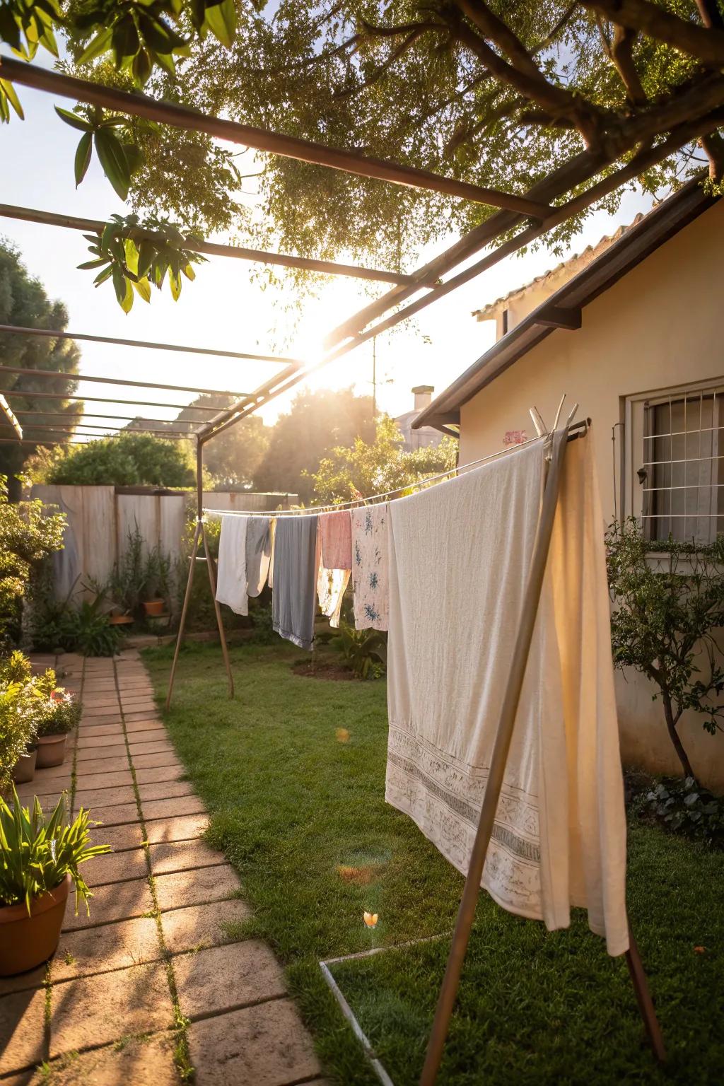 Retractable clotheslines offer convenience and functionality.