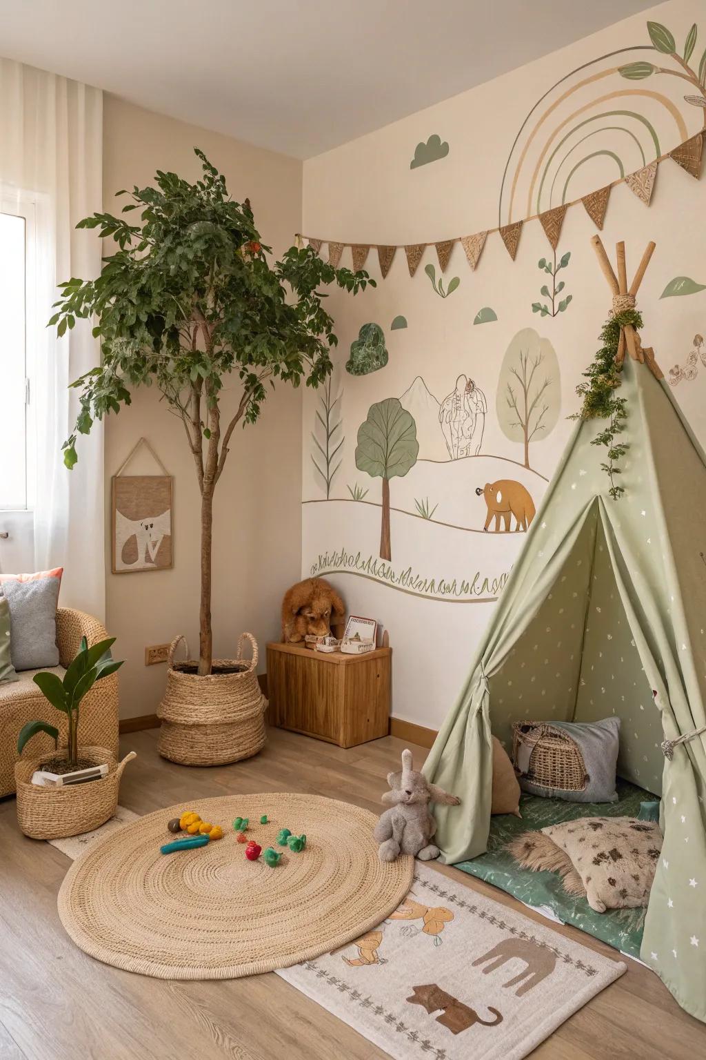 Nature-inspired decor can create a calming retreat.