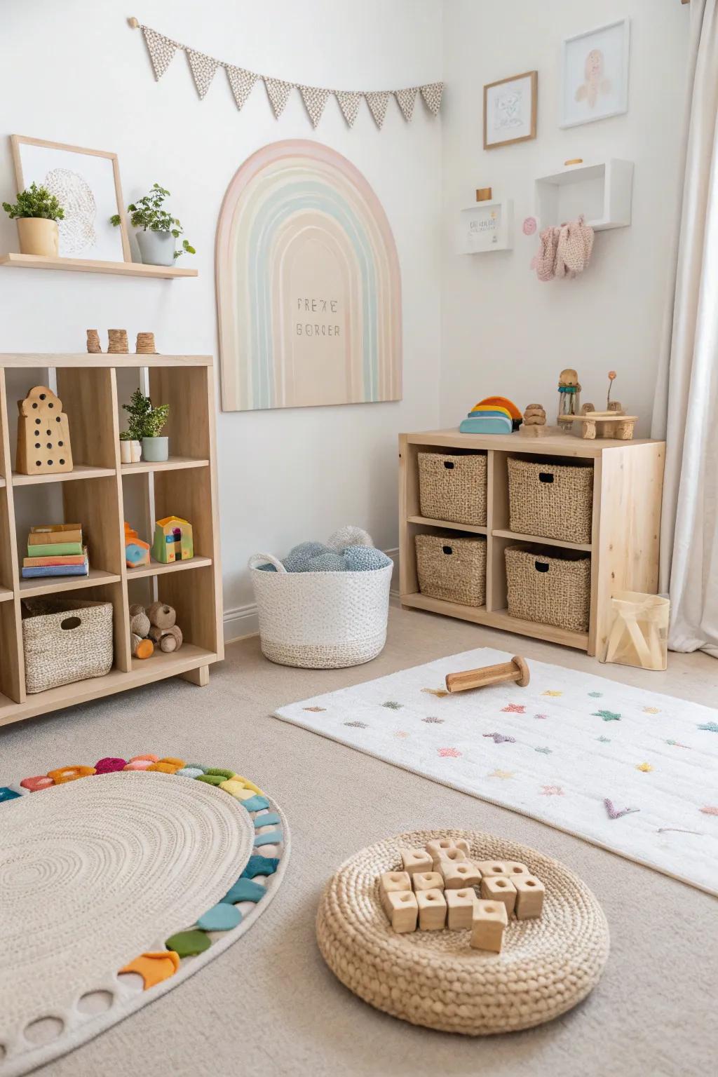 Minimalist toys inspire creativity and play.