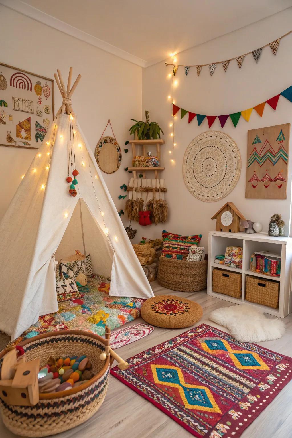 Cultural decor can add depth and identity to a child's room.