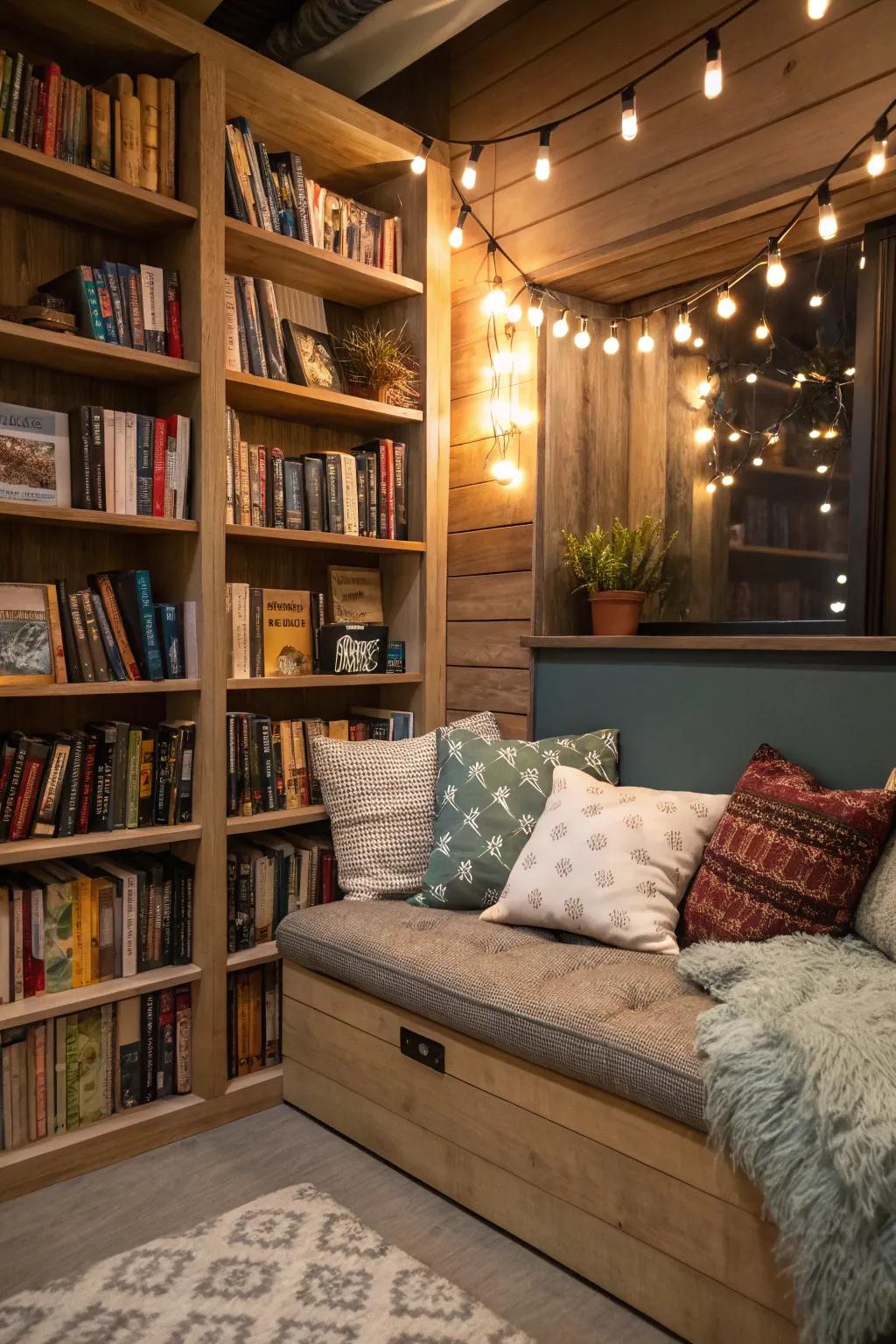 Quiet corners are perfect for reading and relaxation.