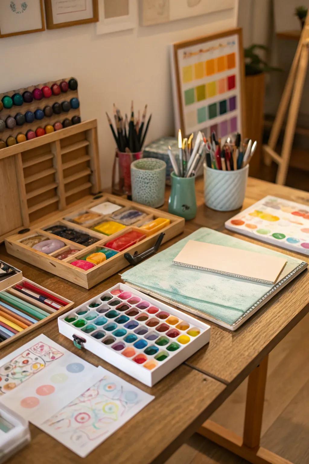 Art stations inspire creativity and self-expression.