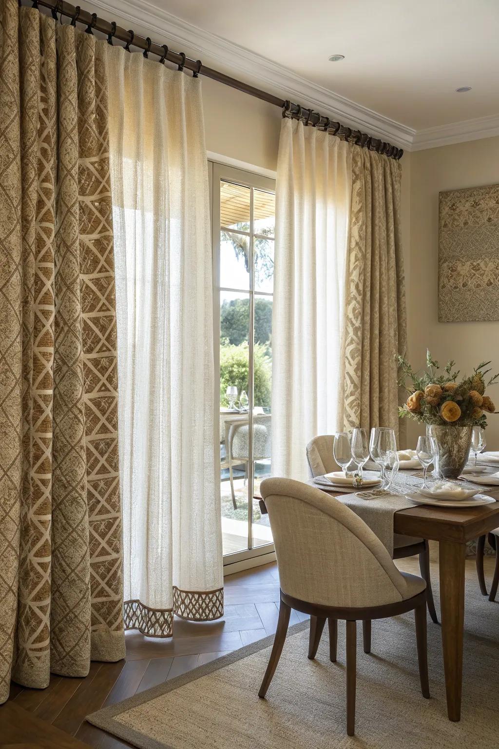 Woven textures add warmth and an organic feel to your dining room.