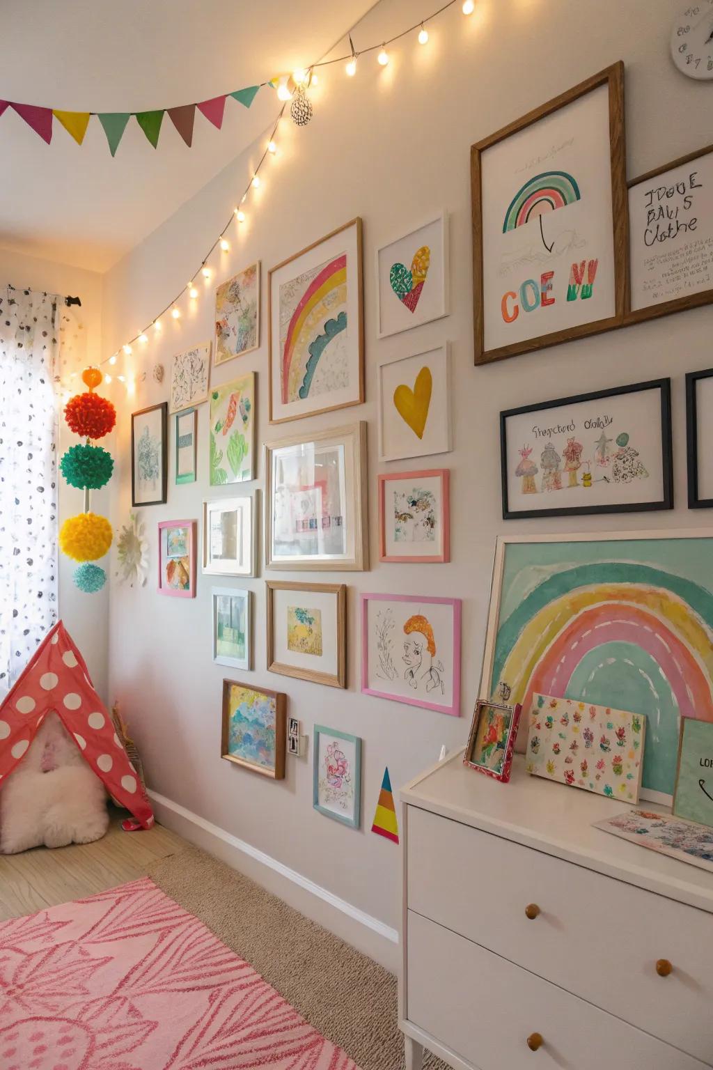 Artistic displays can celebrate your child's creativity.