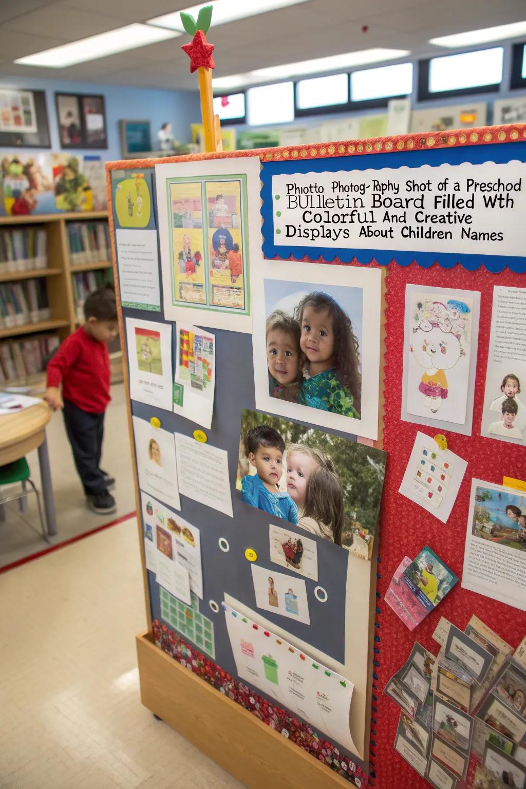 An engaging bulletin board highlighting fun facts about the families of the preschoolers.