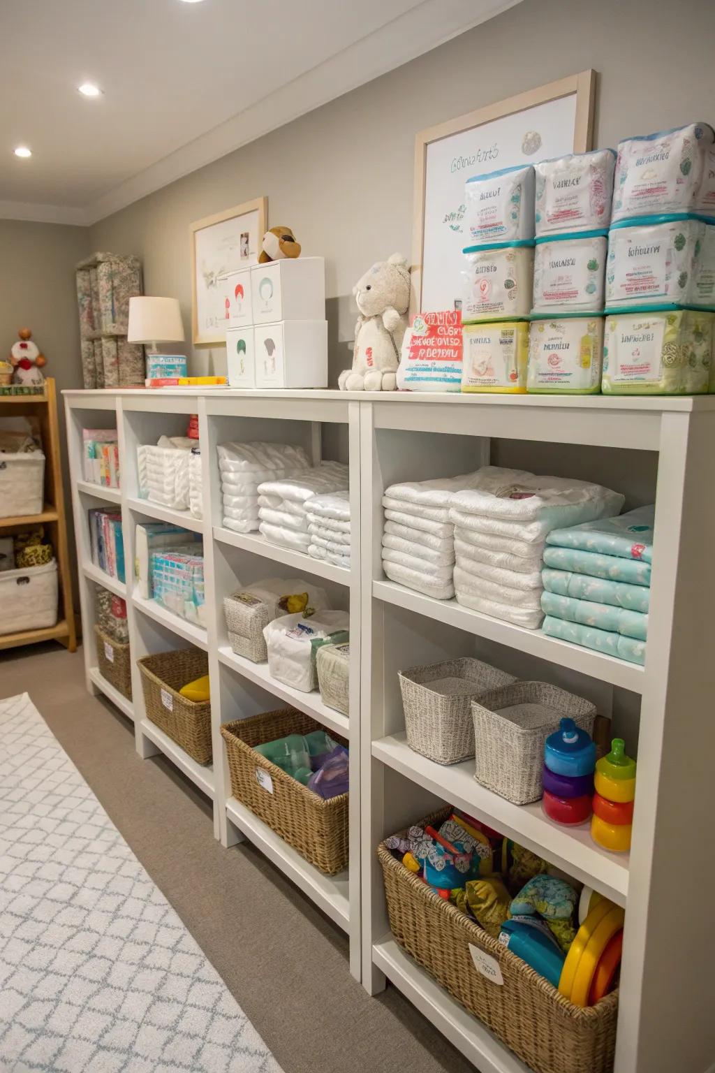 Open shelving ensures essentials are always within reach.