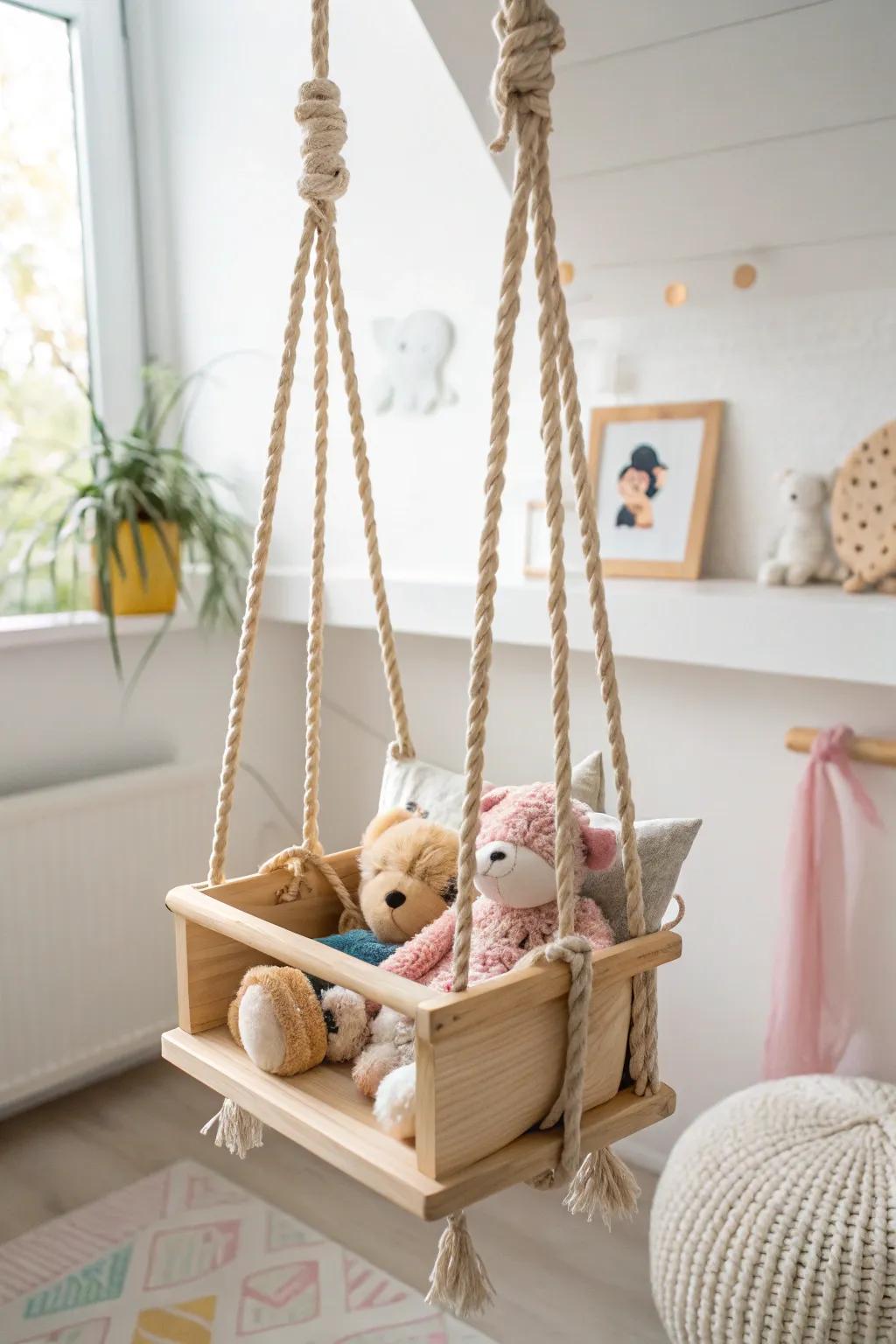 Elevate your space with a charming stuffed animal swing, where playful meets sophisticated.