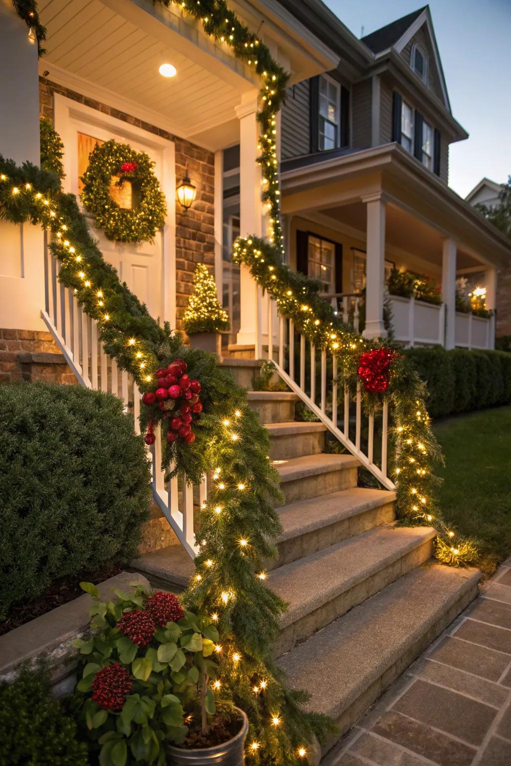 Seasonal decorations providing a warm welcome.