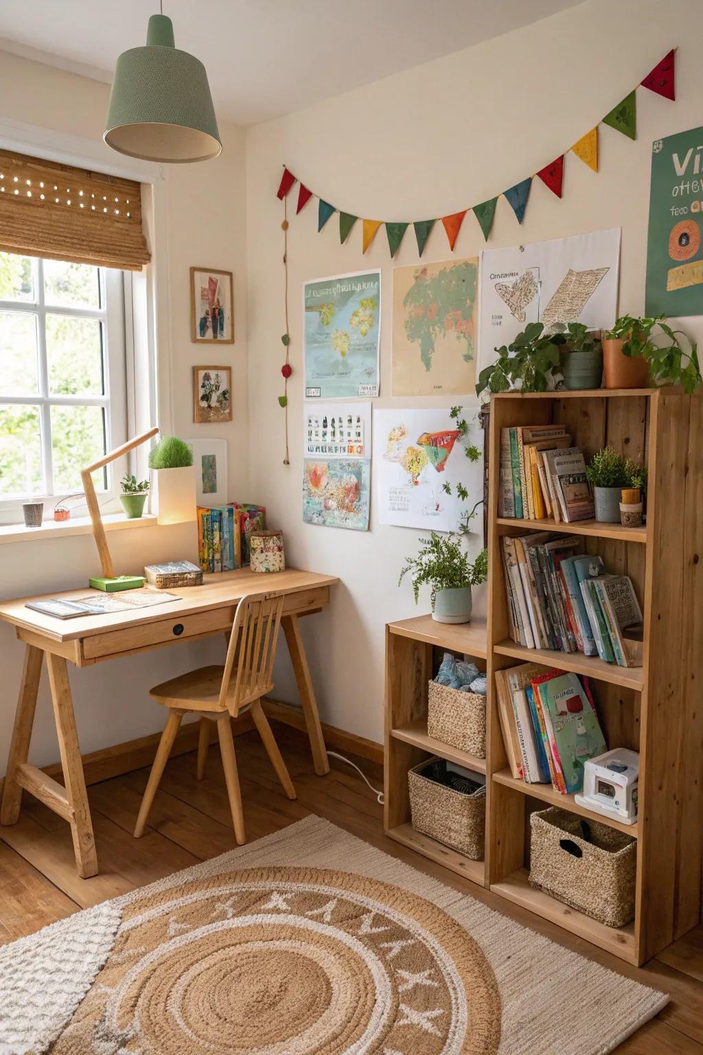 Eco-friendly decor can introduce sustainability in a child's room.