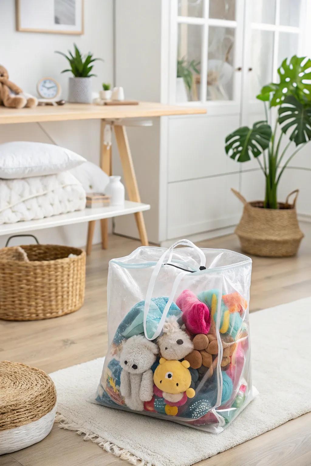 Effortlessly store your cherished plush toys with style and simplicity.