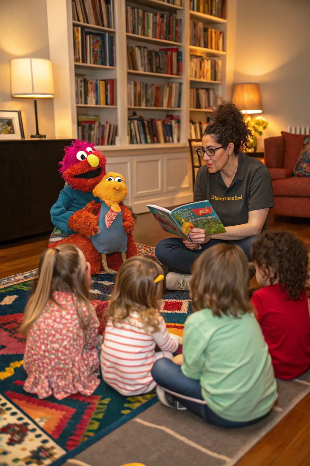 Interactive storytime captivating young imaginations.