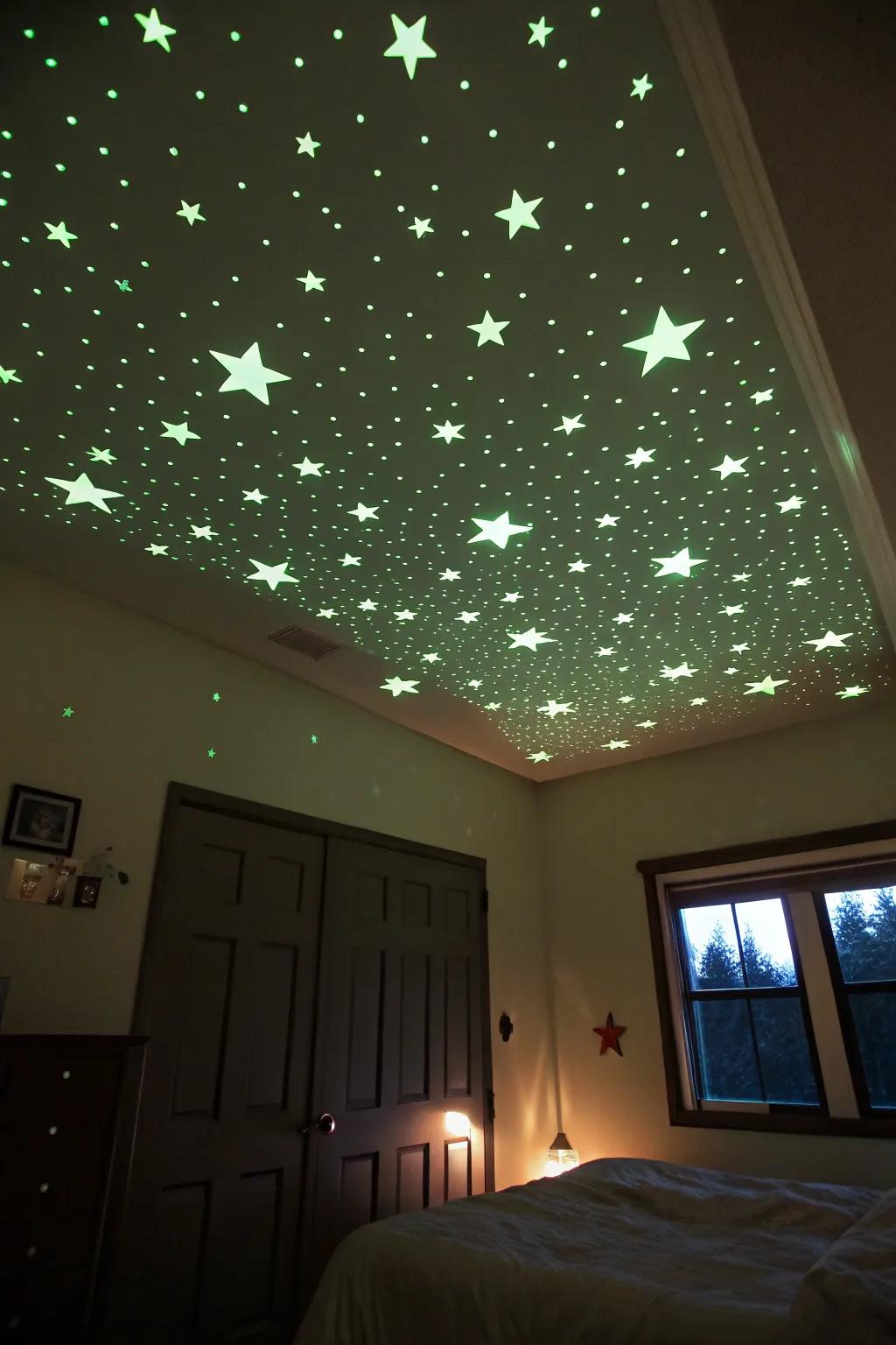 Bring the night sky indoors with glow-in-the-dark stars.