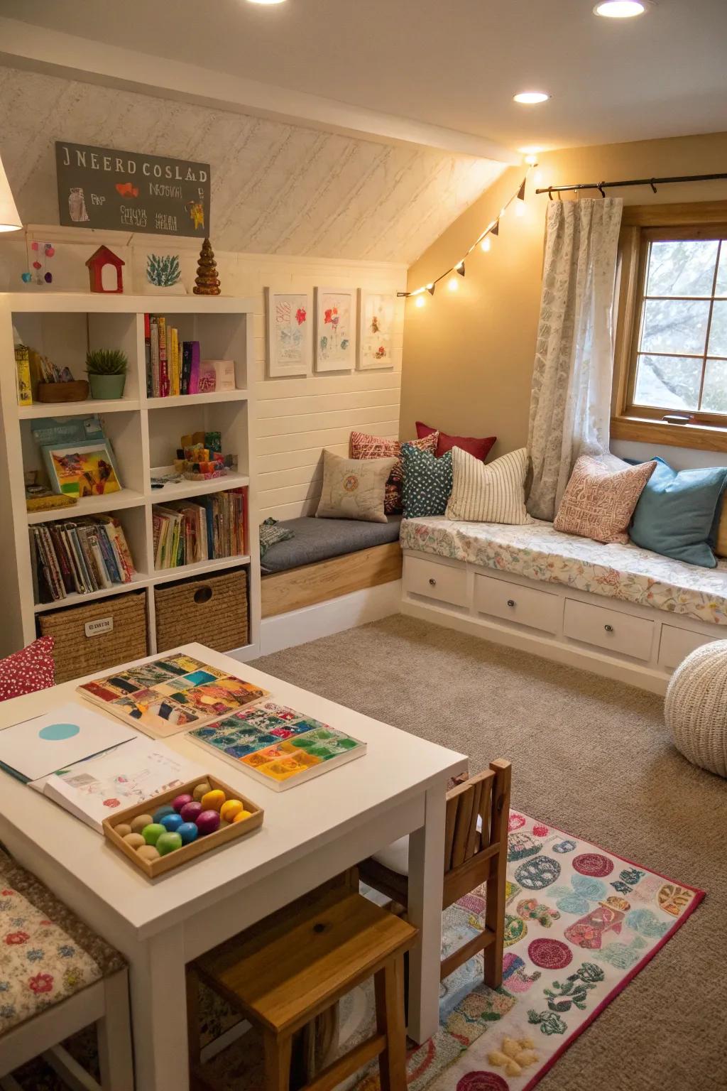 Organized zones keep activities structured and engaging.
