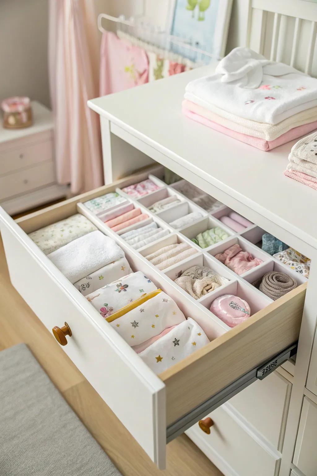 Drawer organizers ensure even the smallest items have a place.