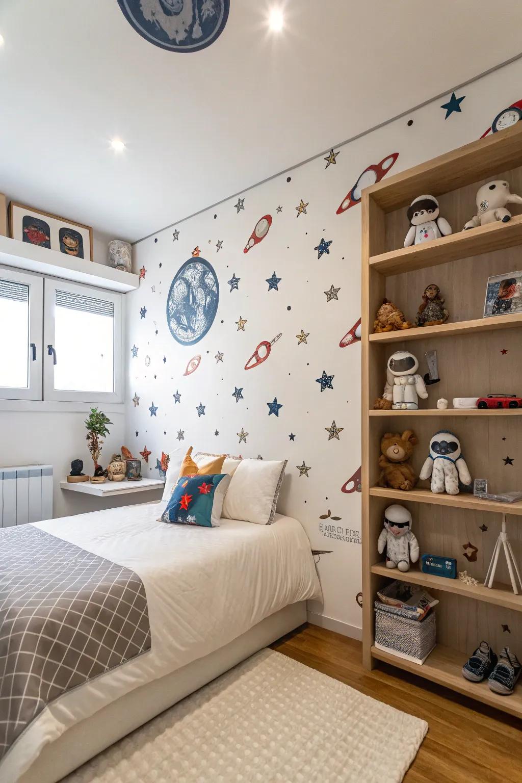 Inspire creativity with astronaut decor.