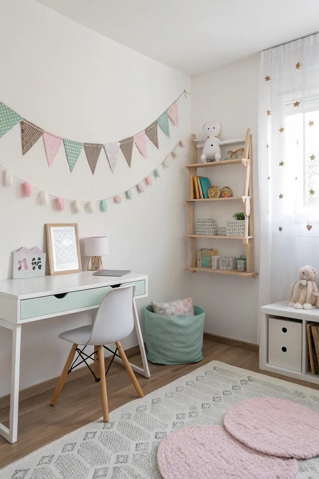 Playful accents add charm without clutter.