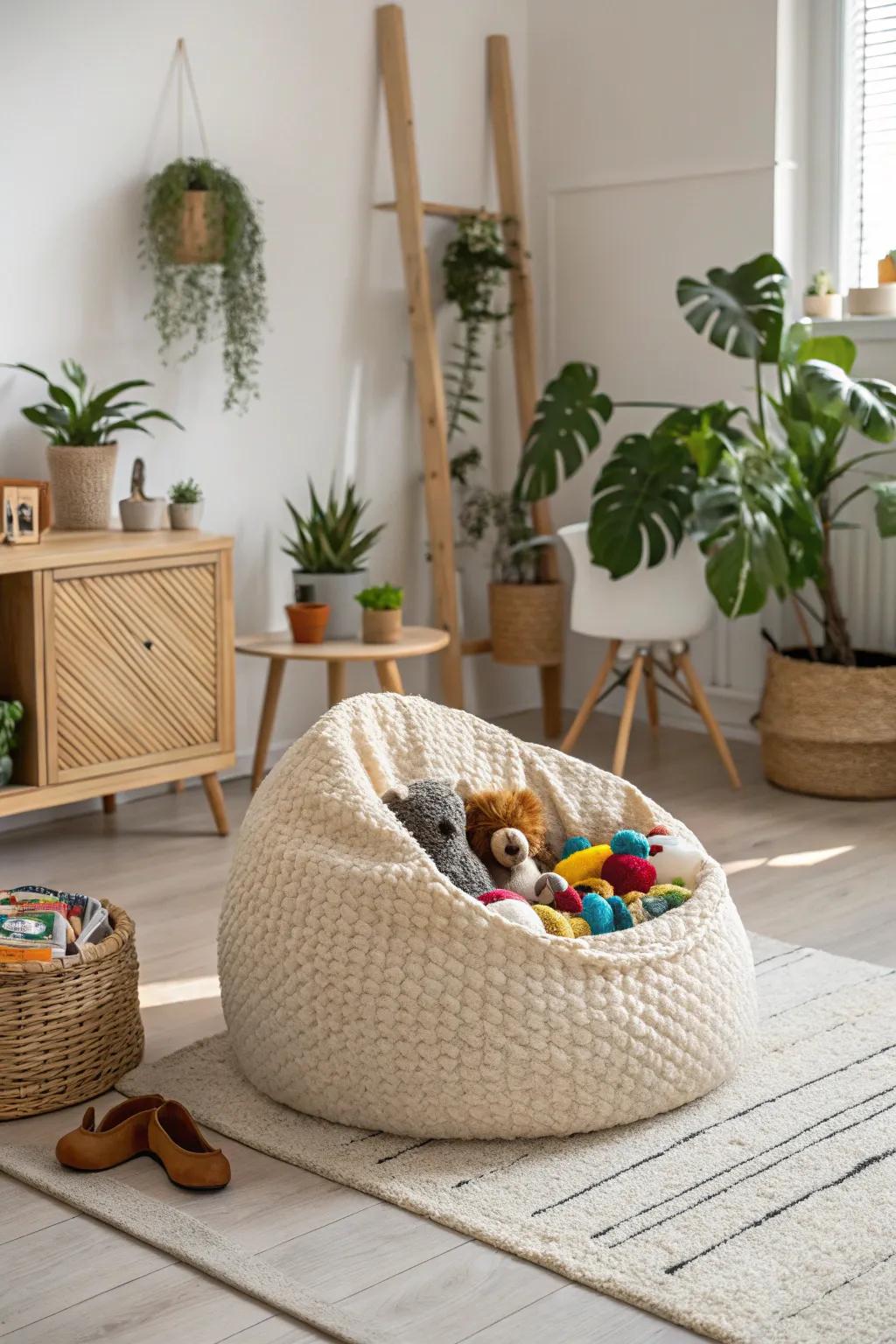 Transform clutter into comfort with a stuffed animal chair – the perfect blend of fun and functionality in minimalist design.