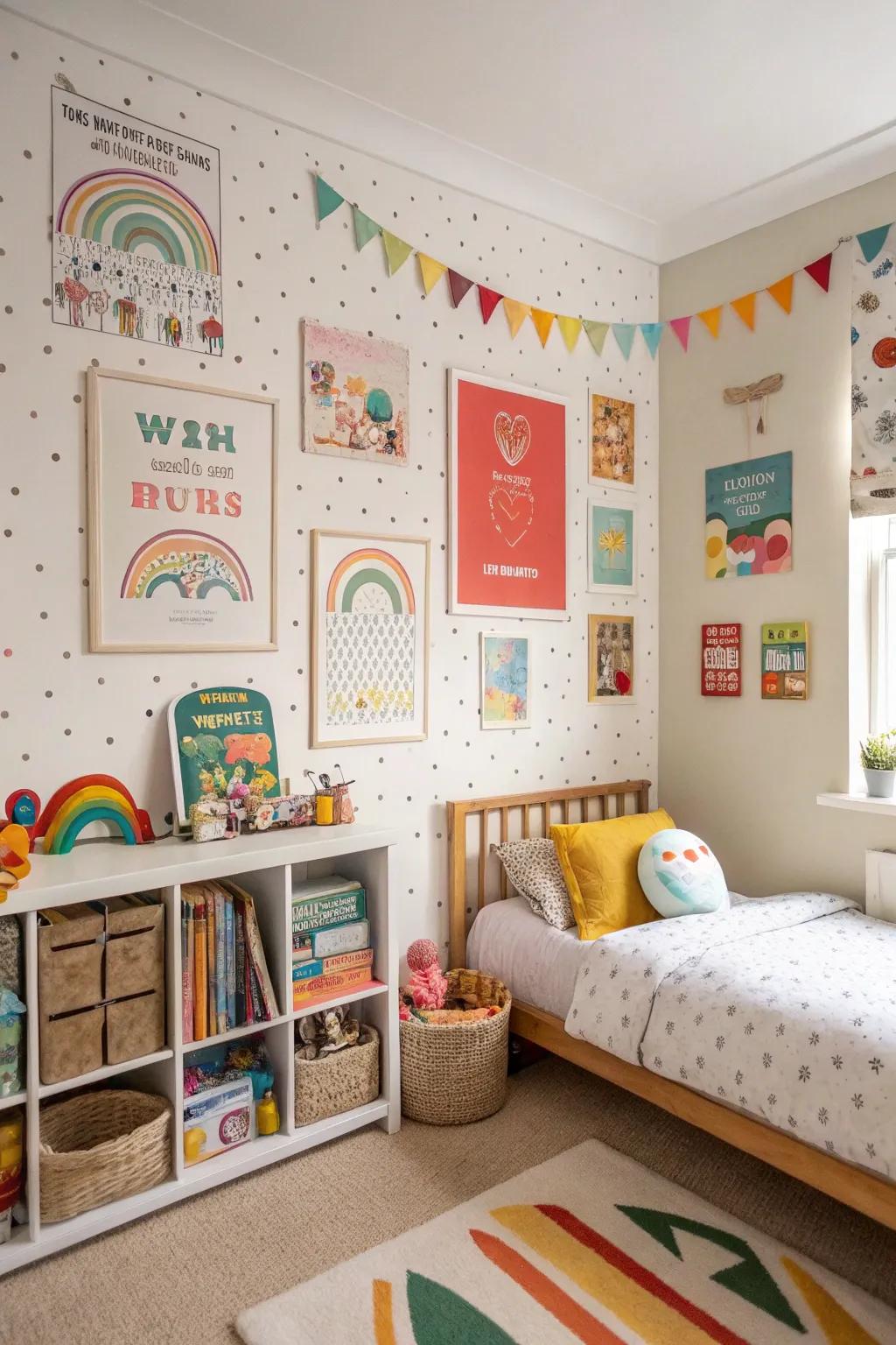 Wall art can personalize and energize a child's room.
