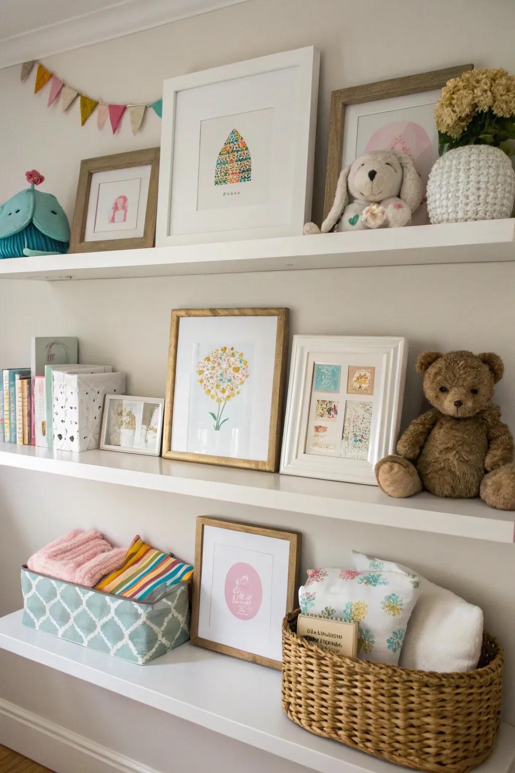 Art and decor enhance the personal feel of a nursery.