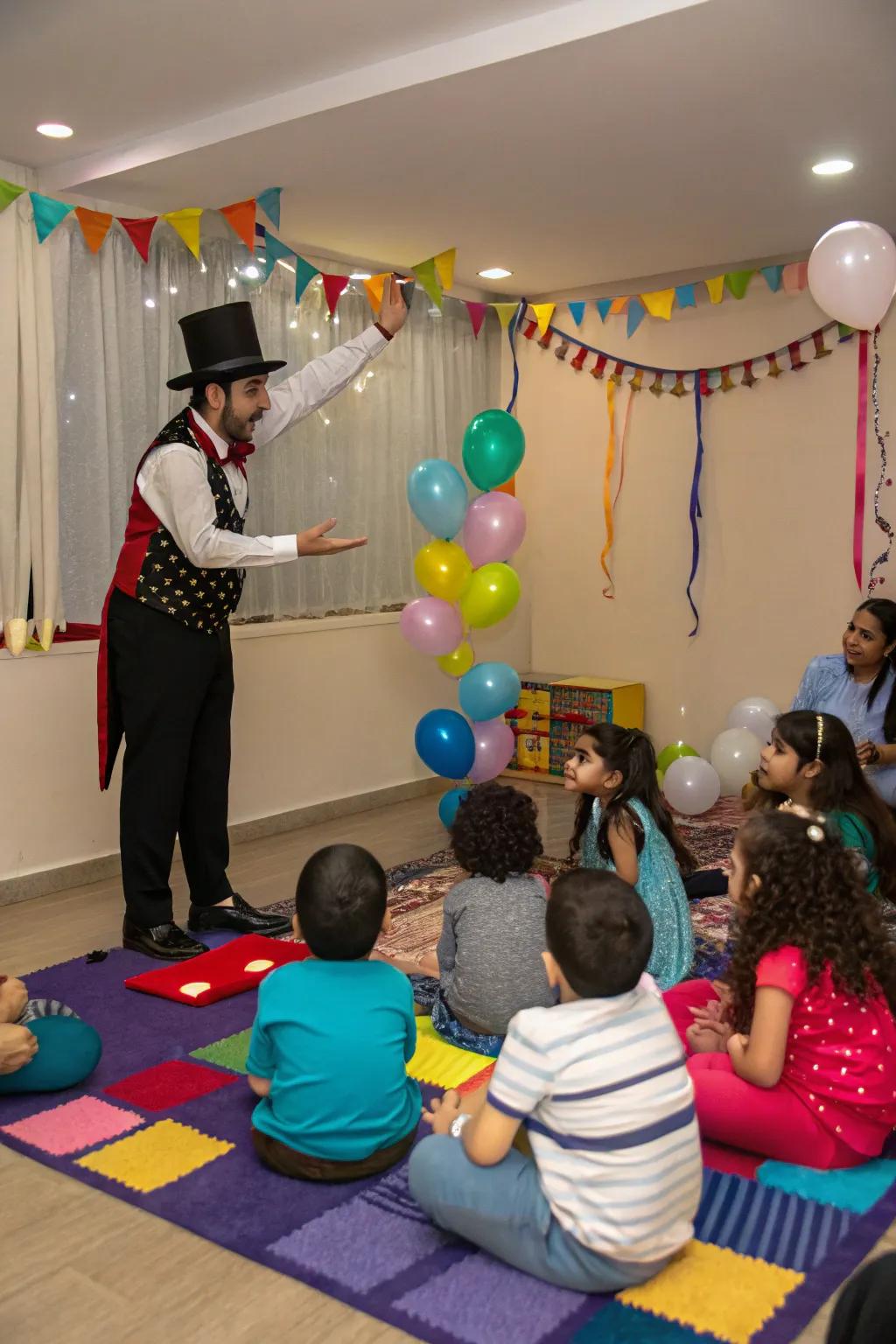 An interactive magic show captivating young audiences.