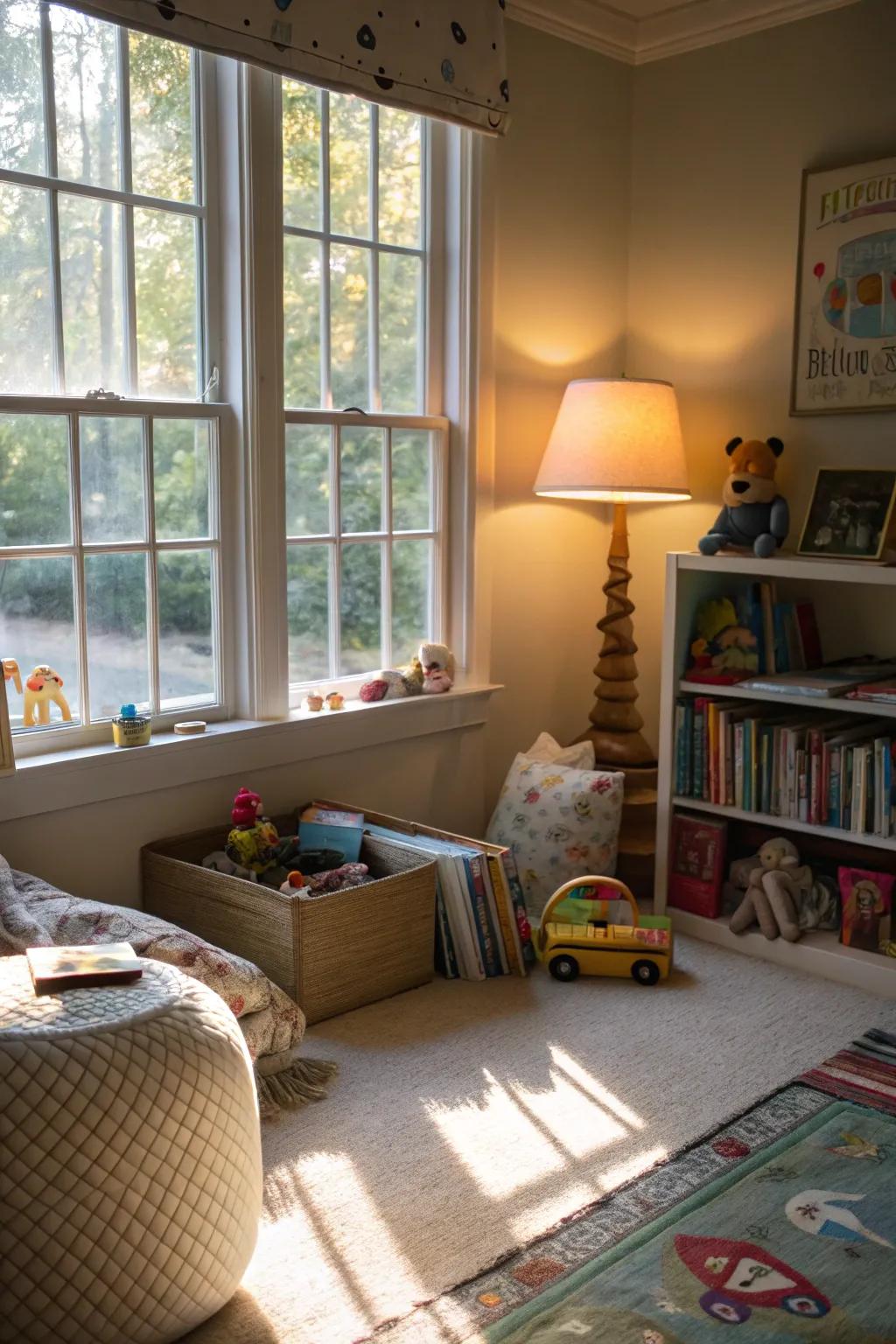 Natural light enhances the room's airy feel.