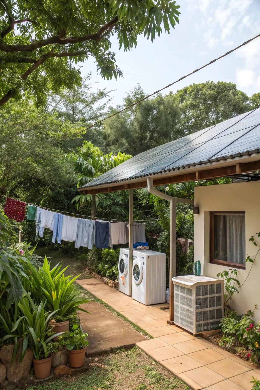 Sustainable features enhance the eco-friendliness of the space.