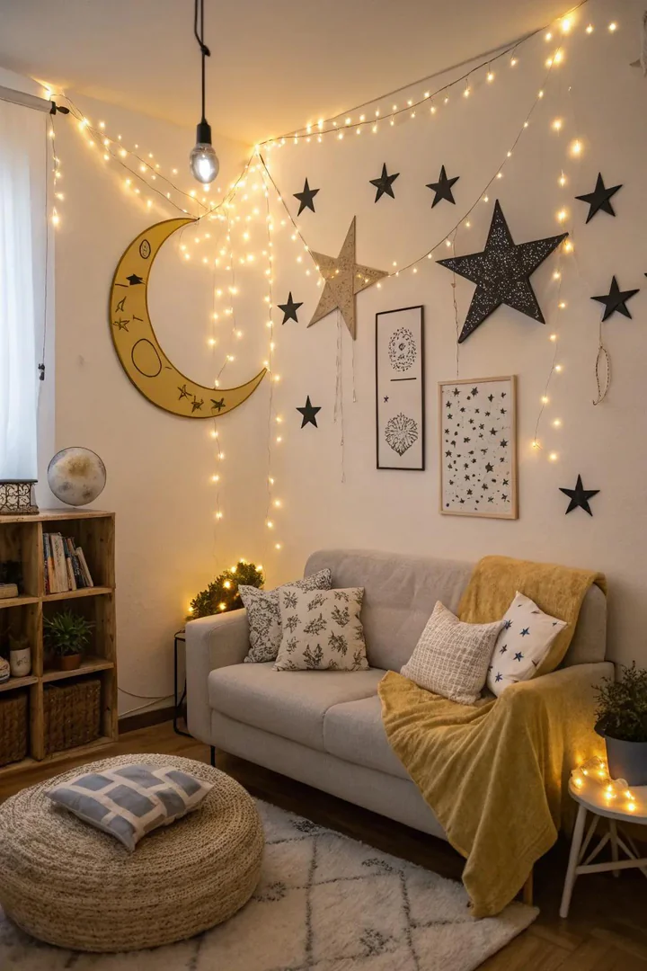 Celestial themes connect your space to the cosmos.
