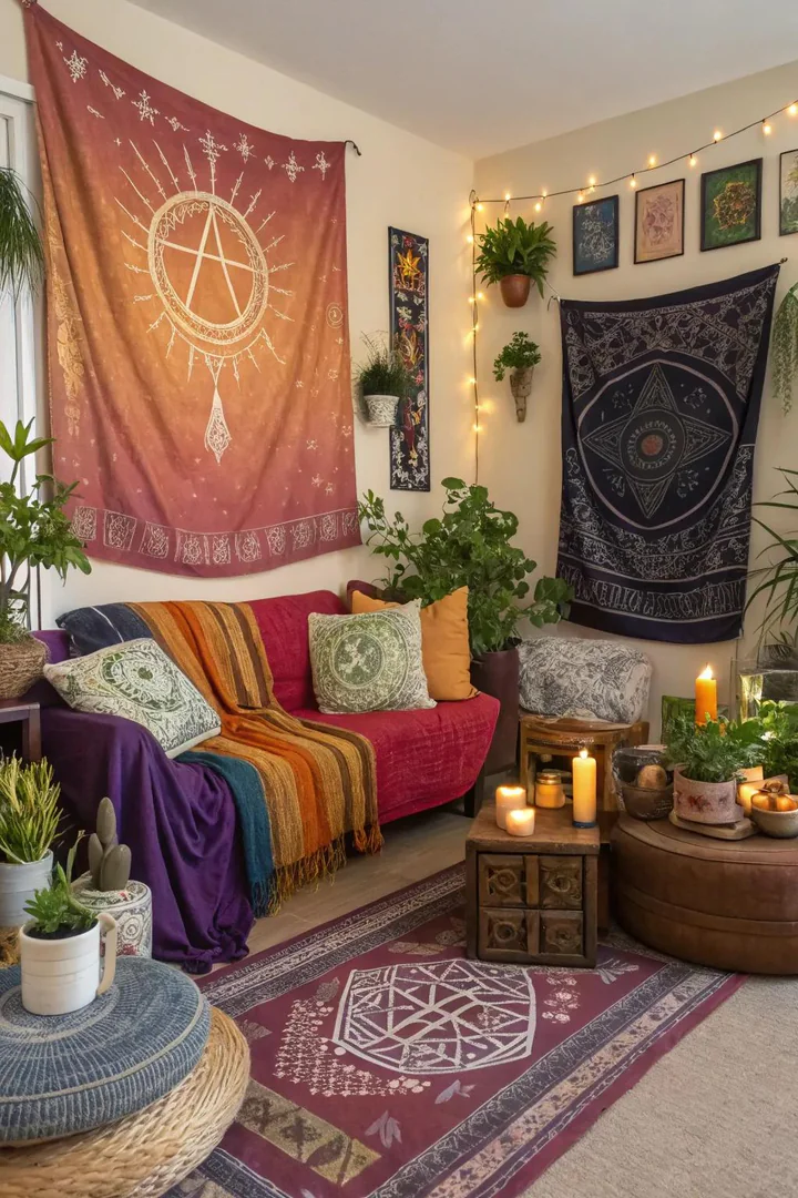 Boho witchy vibes bring color and creativity to your space.