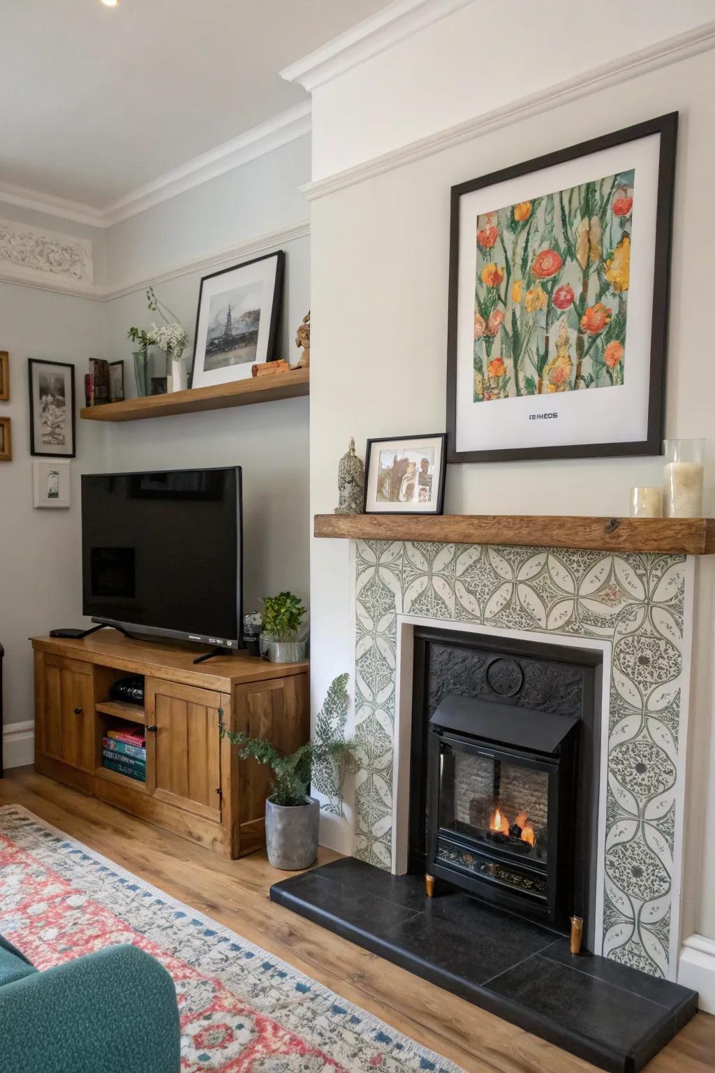 An artistic frame makes the TV a stylish focal point.