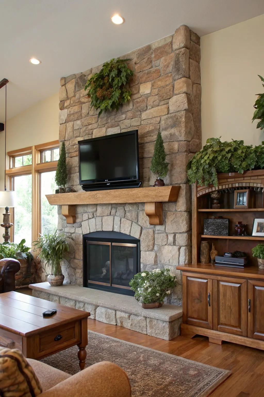 Natural materials create a warm and inviting atmosphere.