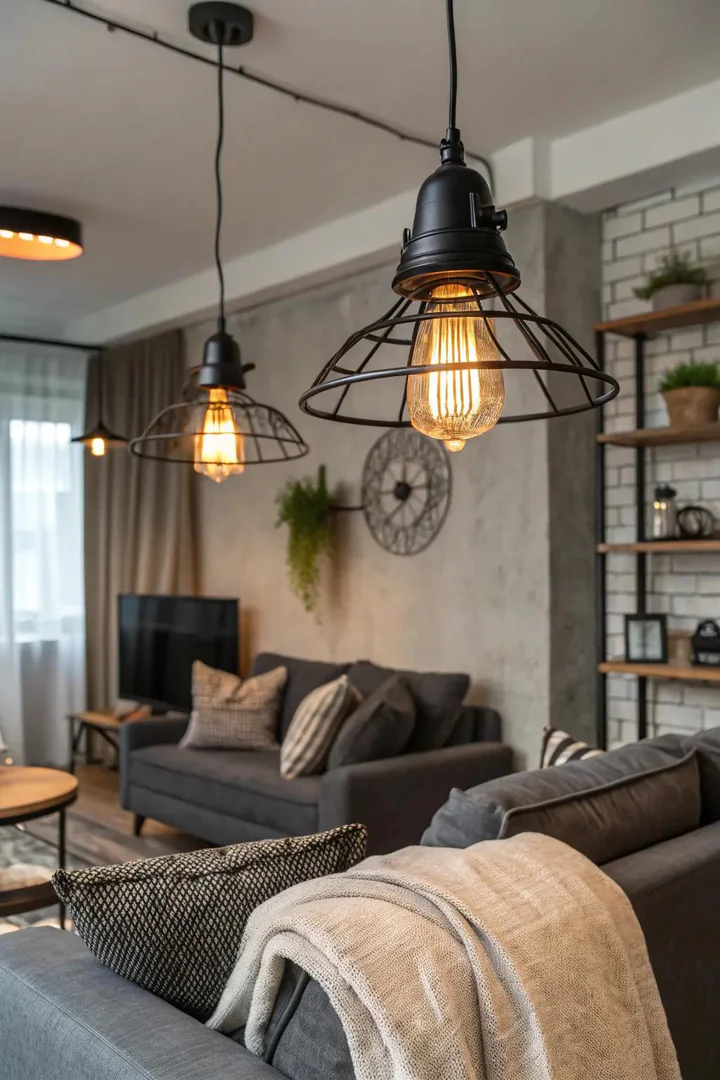 Industrial black lighting adds character and charm.