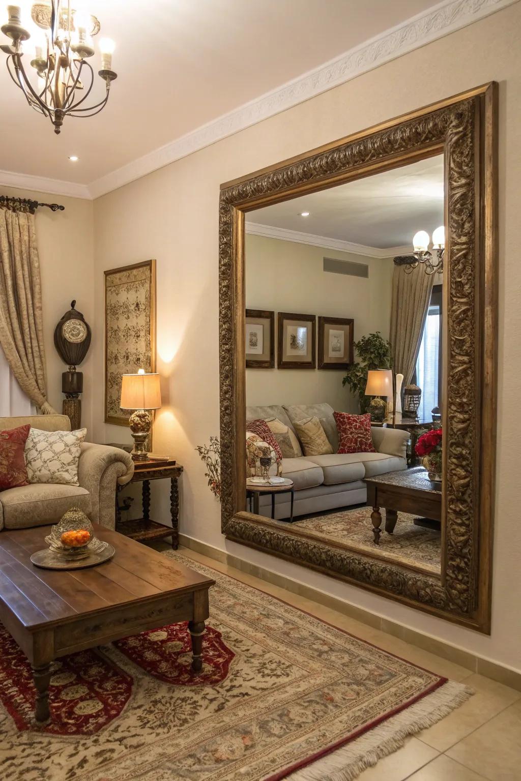Mirrors can amplify light and create the illusion of more space.