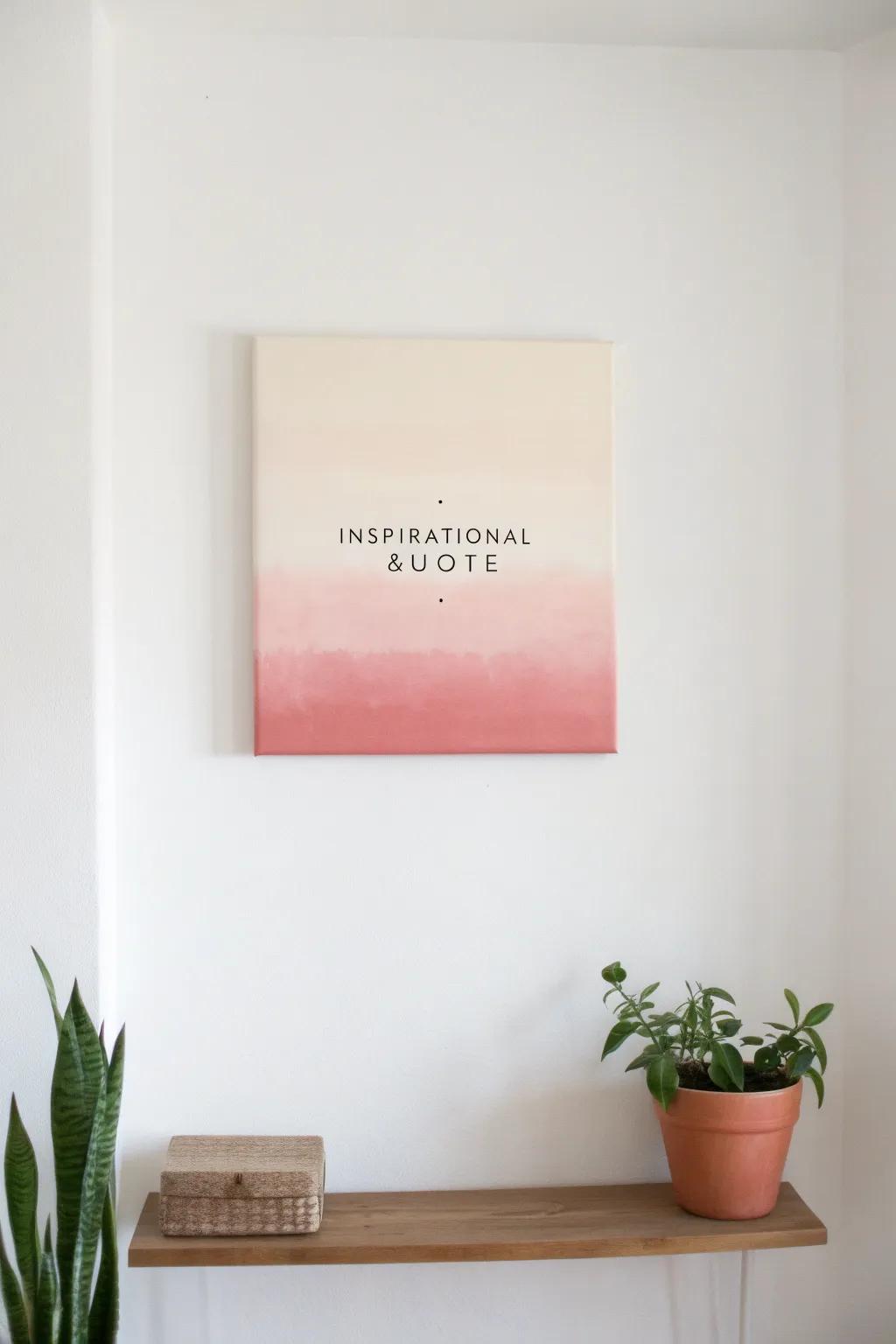 Elevate your living space with a touch of inspiration—where minimalist design meets motivational flair.