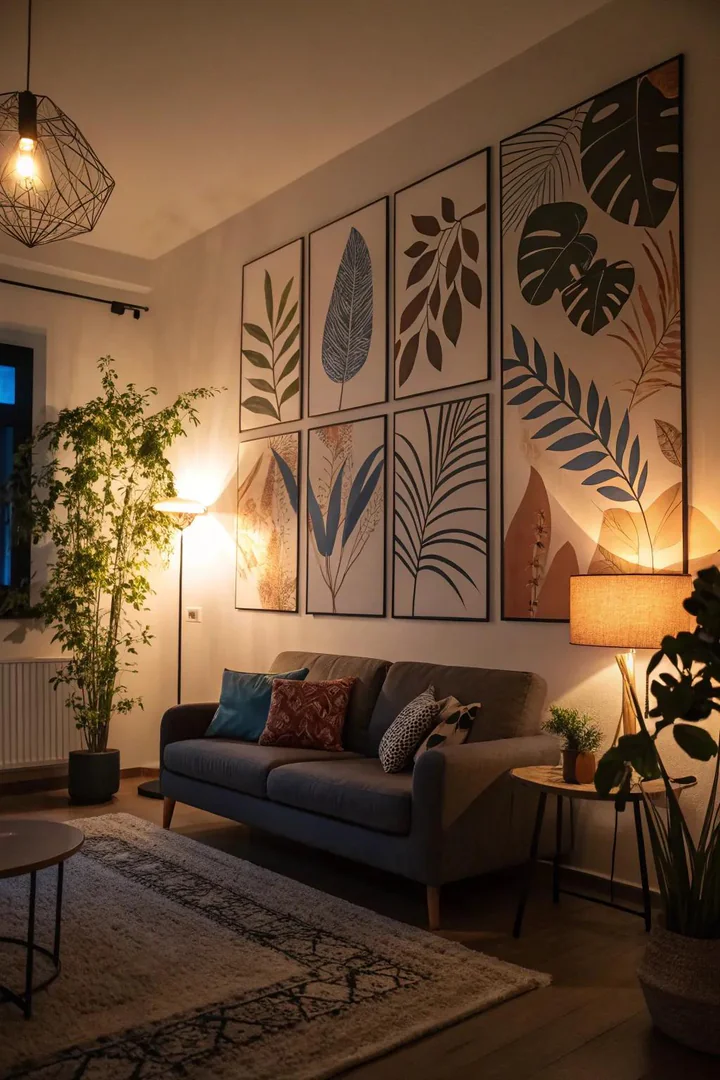 Wall art brings personality and intrigue to your living room.