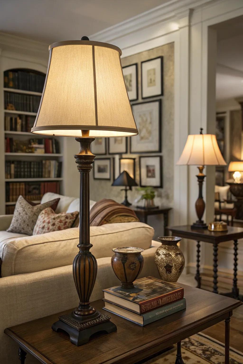 Layered lighting can transform the ambiance of your living room.