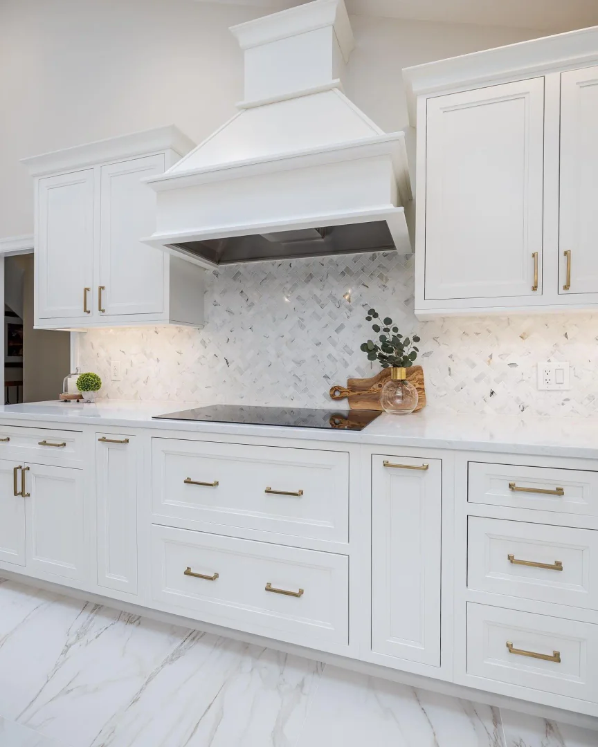 4. Refined Marble and Brass Sophistication (Kitchen Cabinet Ideas)
