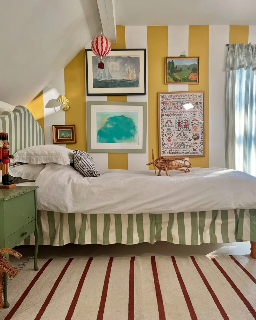 5. Striped Vintage Whimsy (Little Bedroom Ideas)