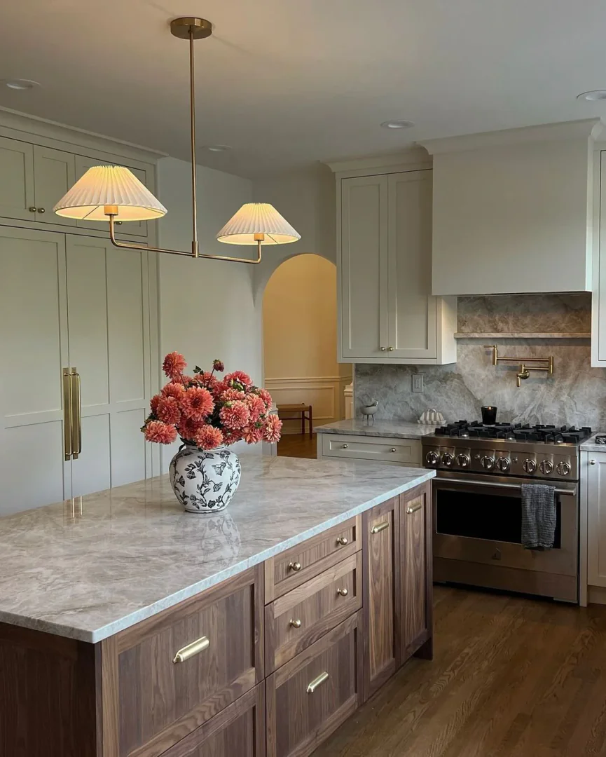 7. Walnut Grain and Classic Cream (Countertop Ideas for Kitchen)