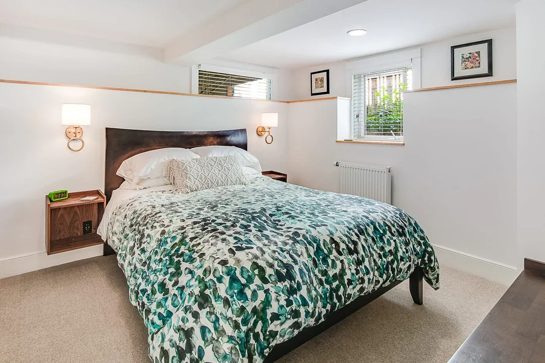 1. Modern Botanical Retreat (Basement Bedroom Ideas)
