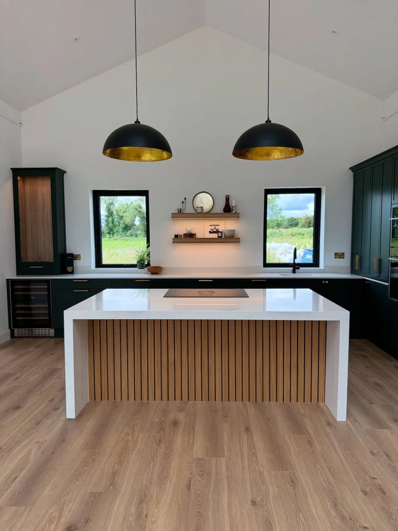 11. Matte Black & Walnut: Elevated Contrast with a Nordic Edge (Two Tone Kitchen Ideas)