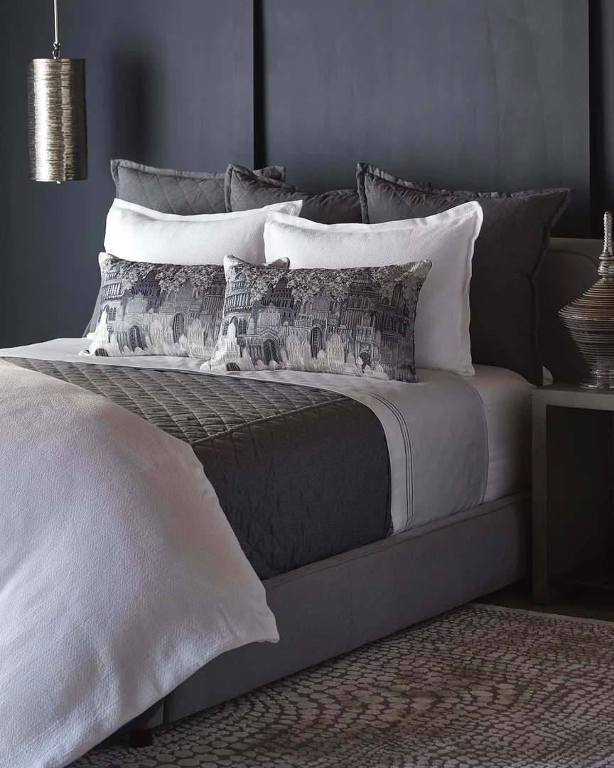 12. Dramatic Charcoal Elegance (Grayscale Bedroom Ideas)