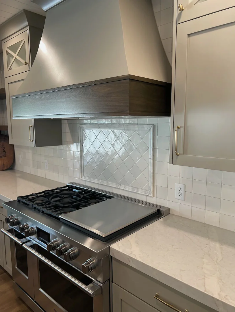 2. Subtle Neutral Geometry (Kitchen Backsplash Ideas)