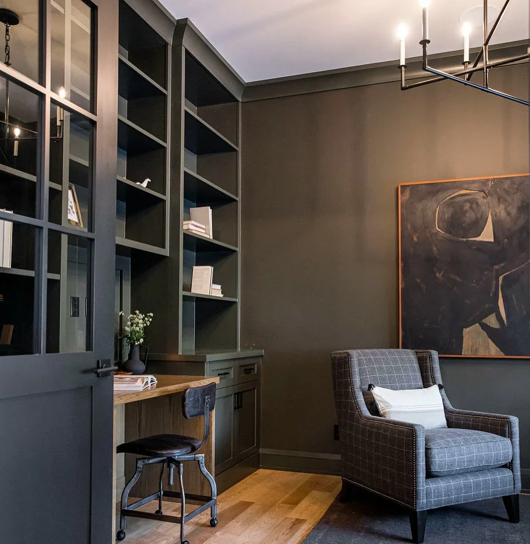 5. Moody Charcoal Study (Paint Colors for Office Ideas)