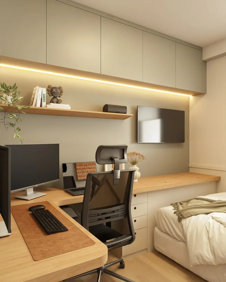 6. Integrated Bedroom Office (Minimal Office Ideas)