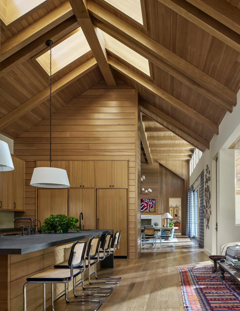 6. Rustic Modern with Vaulted Ceilings (Wooden Kitchen Ideas)