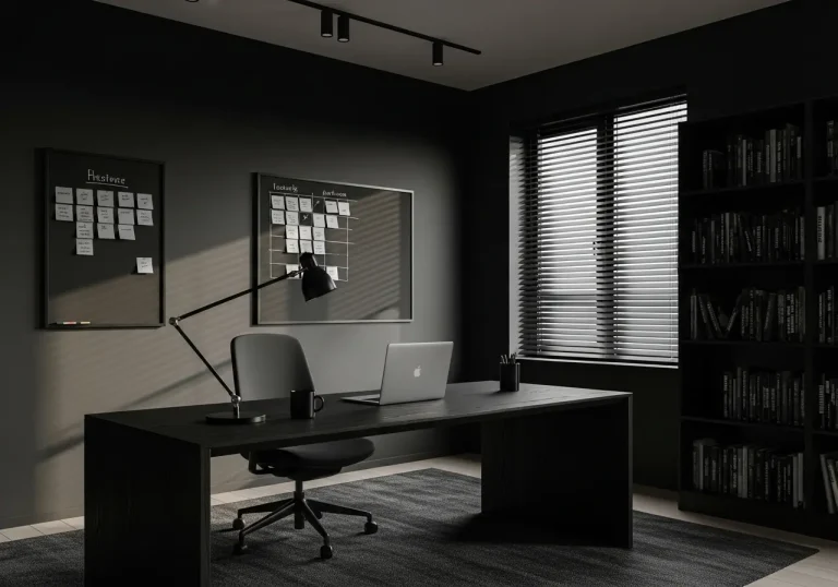 Black Office Ideas: 13 Modern Concepts to Refresh Your Work Area